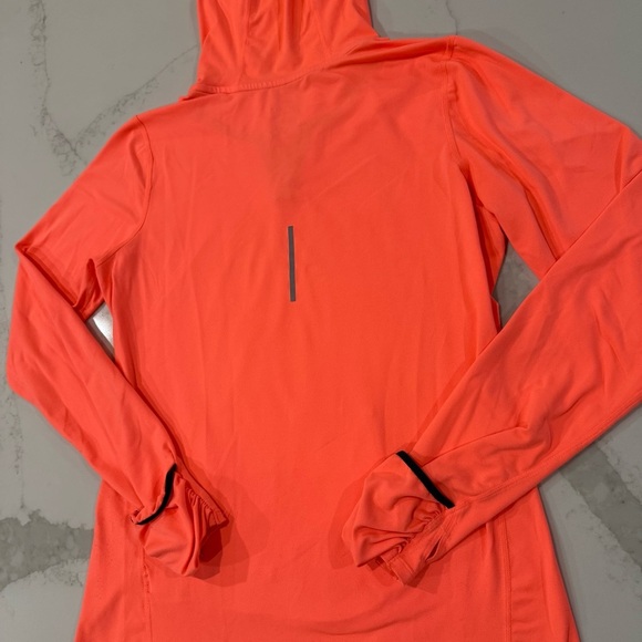 Nike DriFIT Running VNeck Long Sleeve Pullover Hoodie Womens Medium Coral Orange - Picture 12 of 12